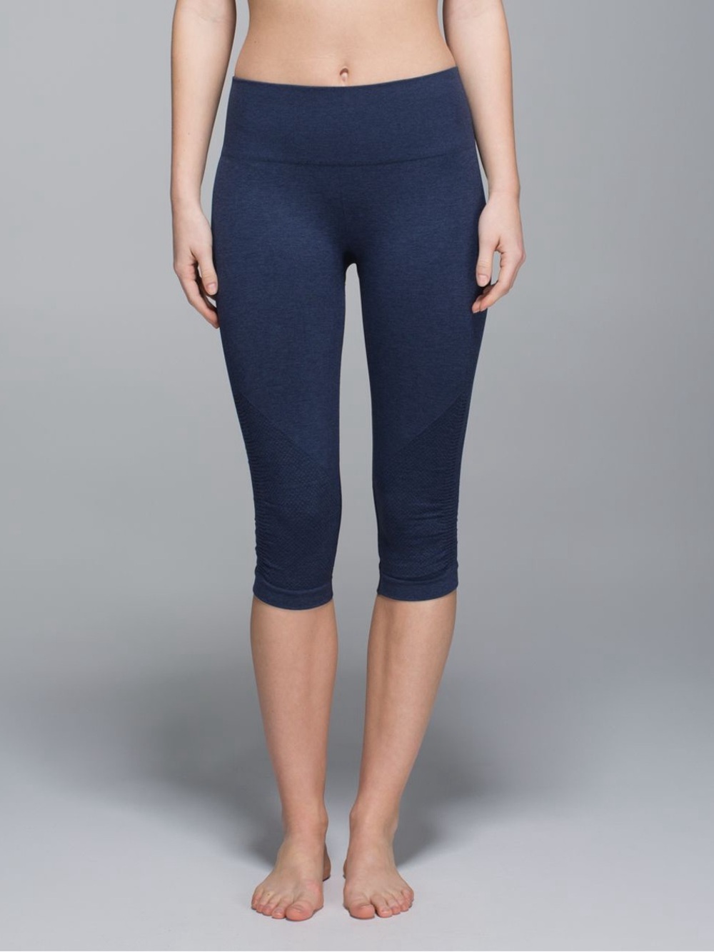 Lululemon In The Flow Crop II Capris Legging - Heathered Deep Navy